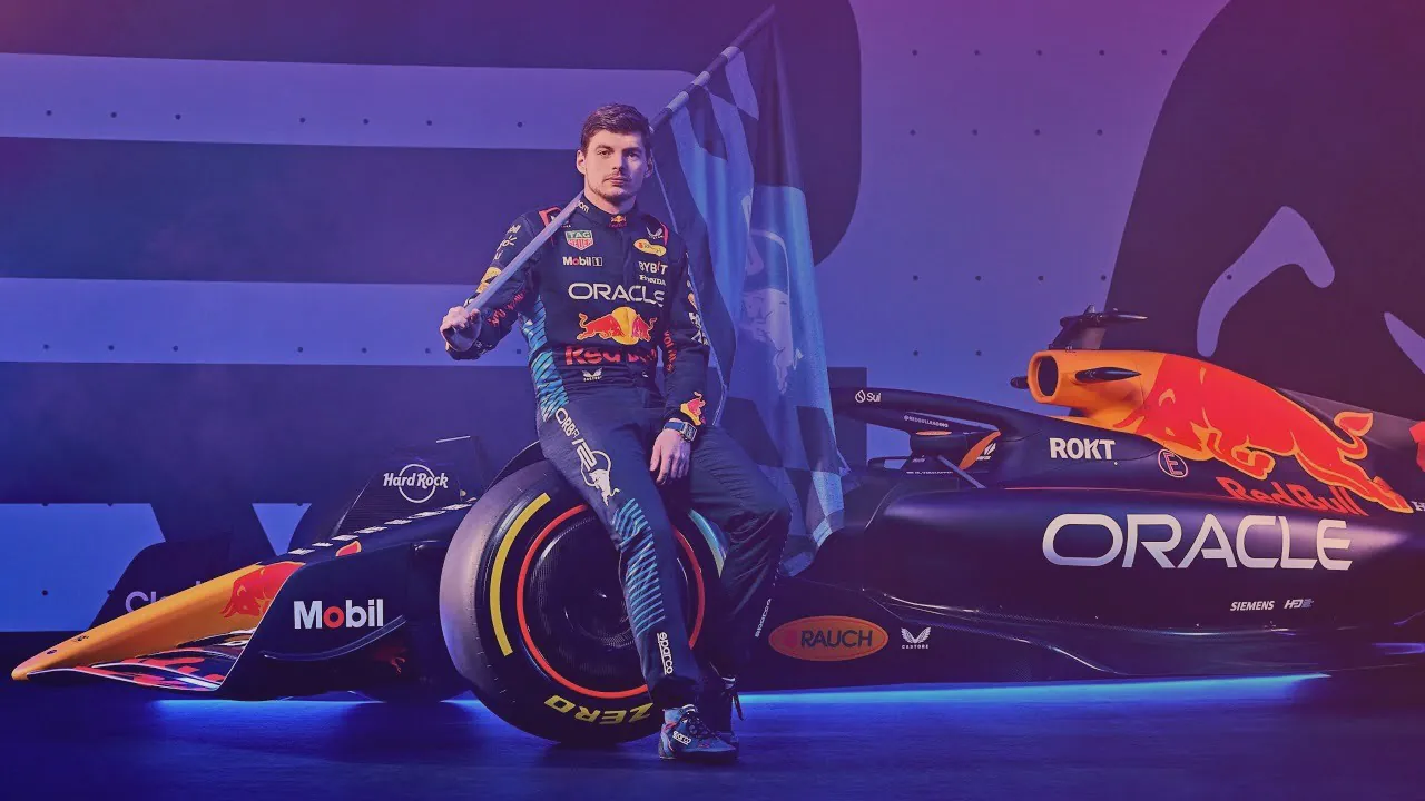 Max Verstappen by his car
